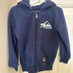 Quicksilver peanuts edition 4T zip-up navy hoodie